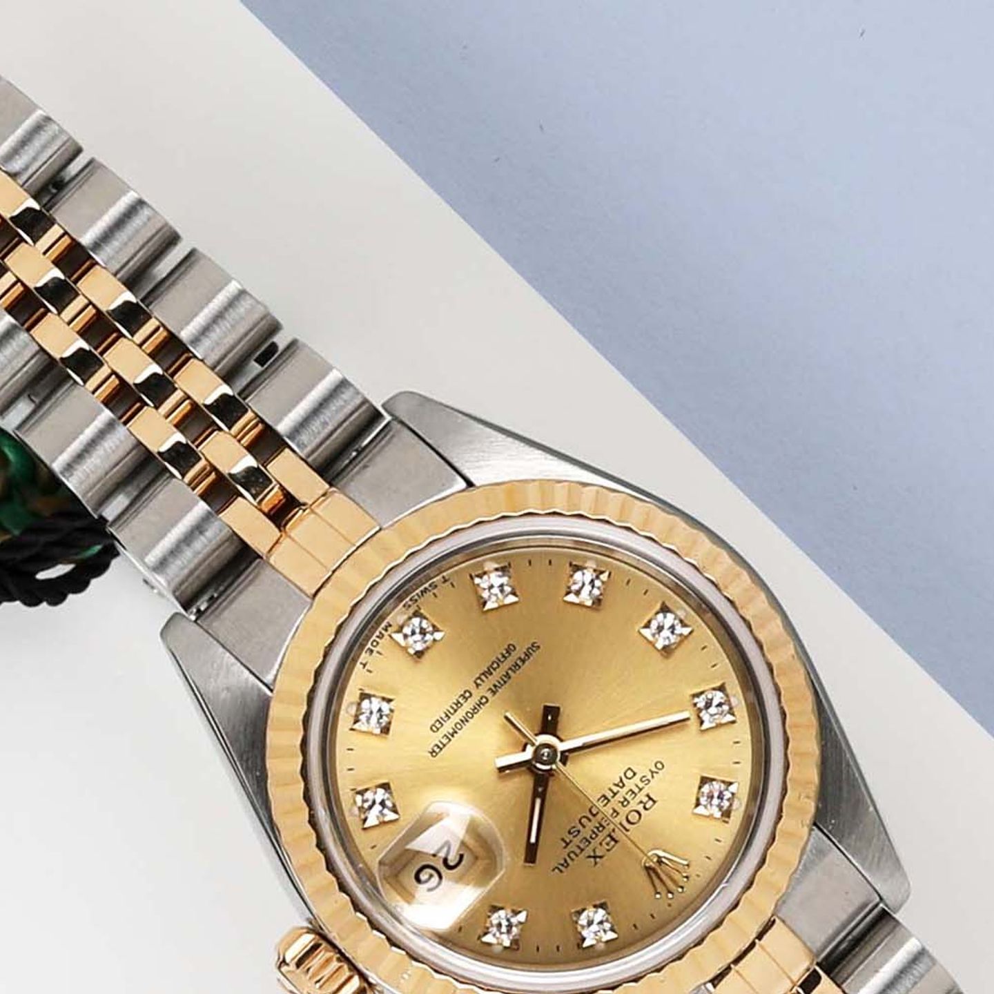 Rolex Lady-Datejust 69173 (1994) - Champagne dial 26 mm Gold/Steel case (4/8)