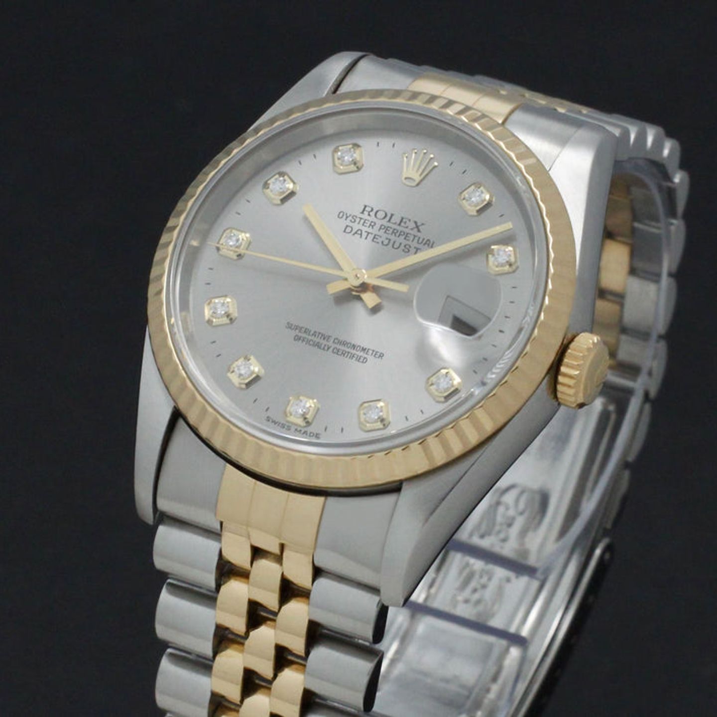 Rolex Datejust 36 16233 (1995) - Grijs wijzerplaat 36mm Goud/Staal (7/7)