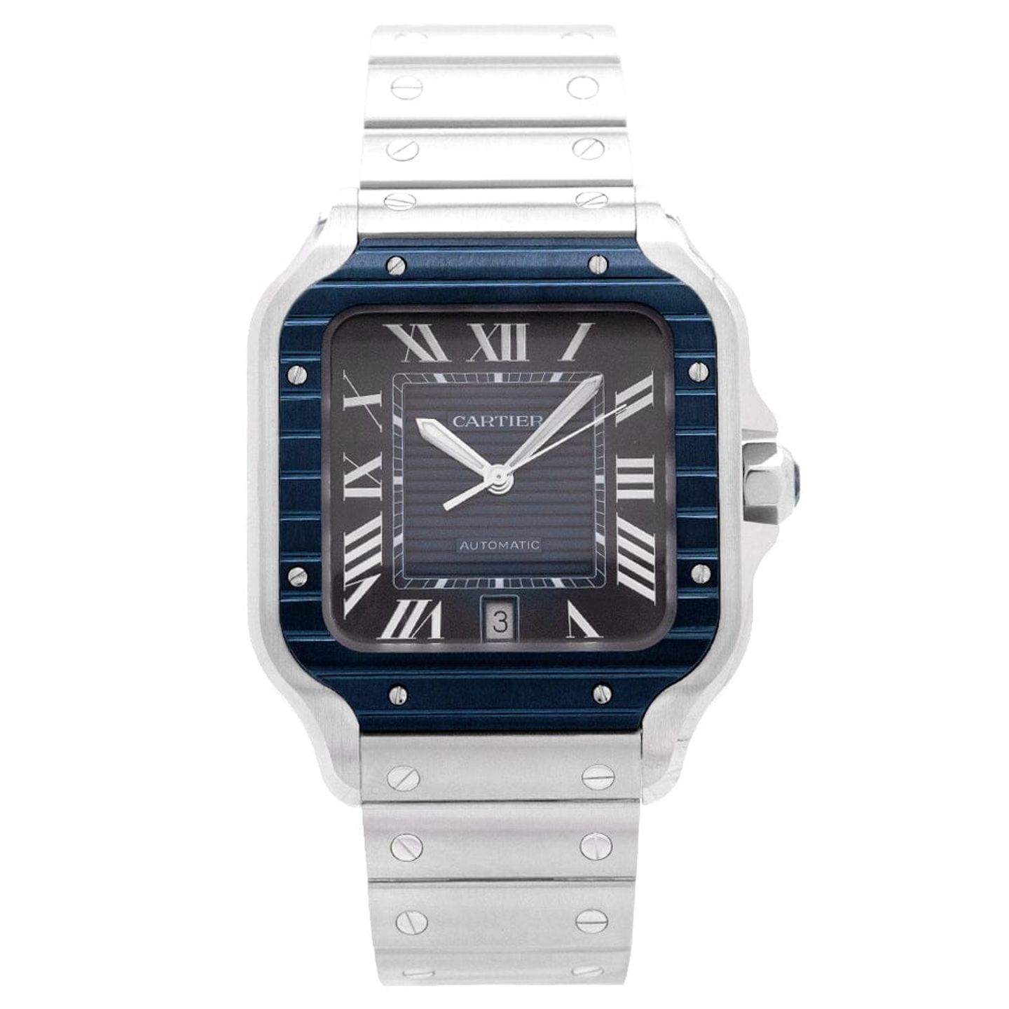 Cartier Santos WSSA0048 (2022) - Blue dial 40 mm Steel case (1/8)