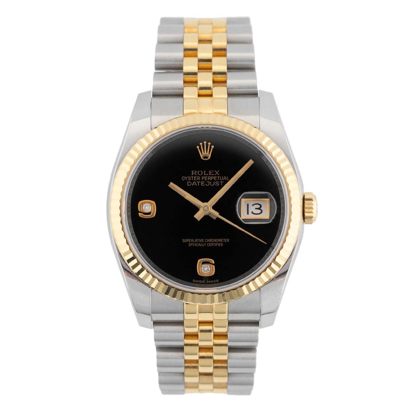 Rolex Datejust 36 116233 (2003) - Black dial 36 mm Gold/Steel case (1/7)