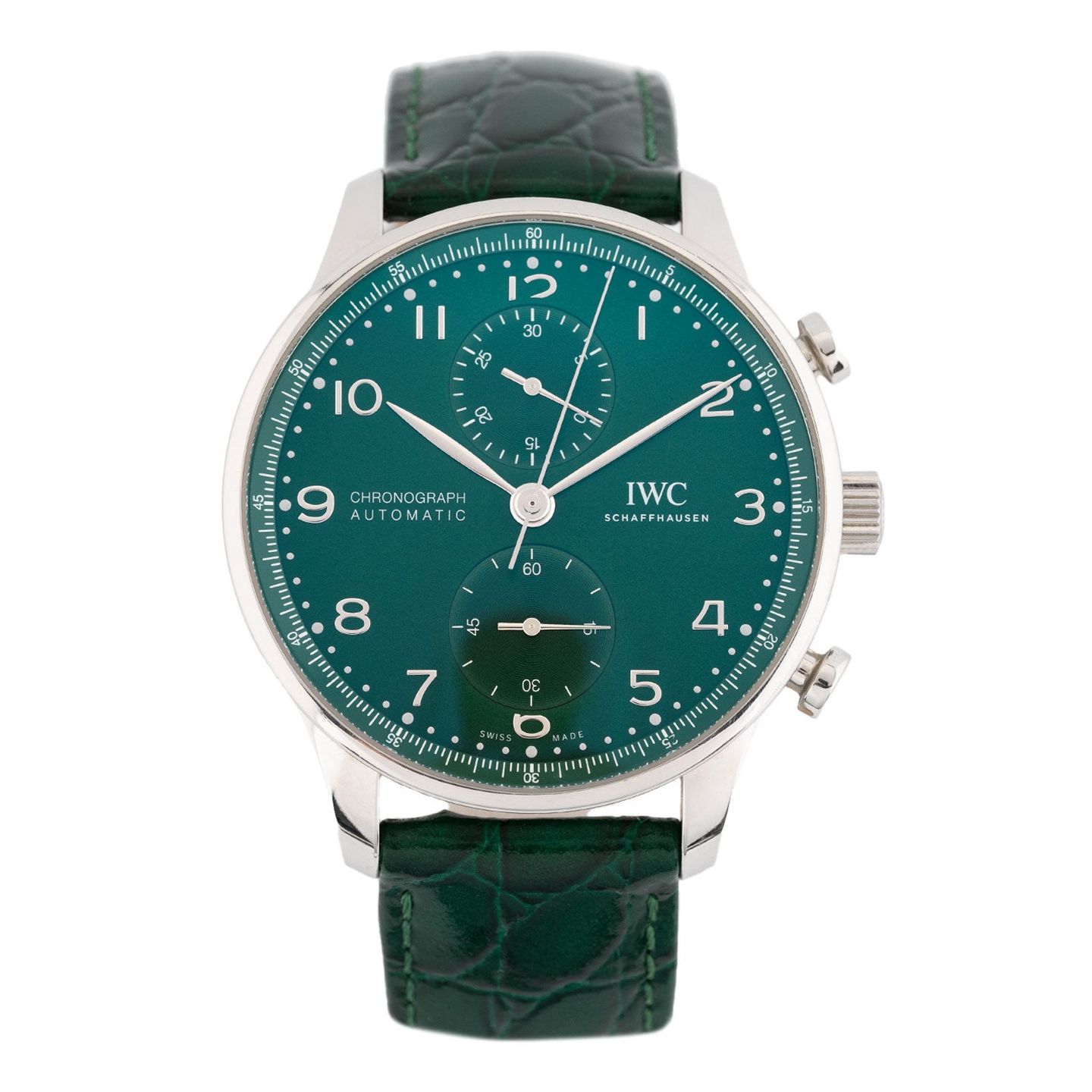 IWC Portuguese Chronograph IW371615 (Onbekend (willekeurig serienummer)) - Groen wijzerplaat 41mm Staal (1/5)