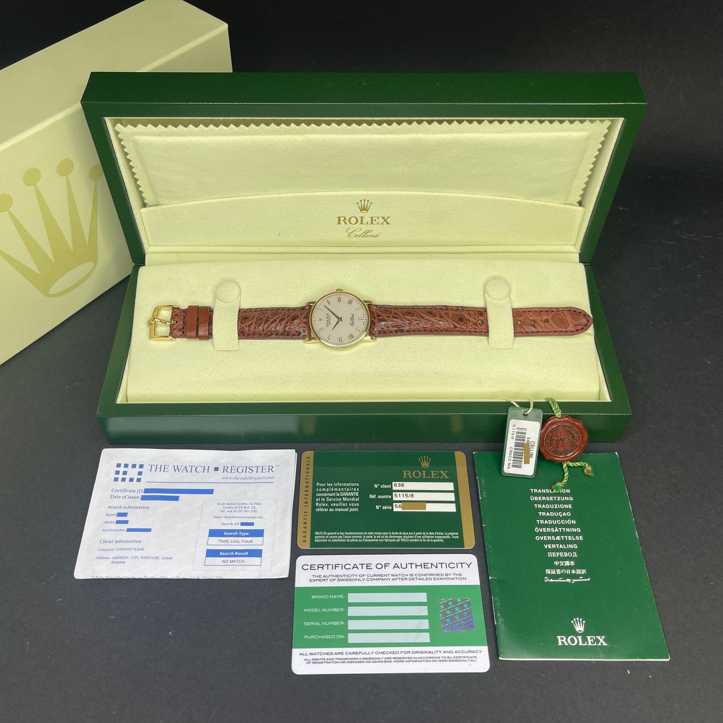 Rolex Cellini Time 5115 (2012) - Silver dial 32 mm Yellow Gold case (3/8)