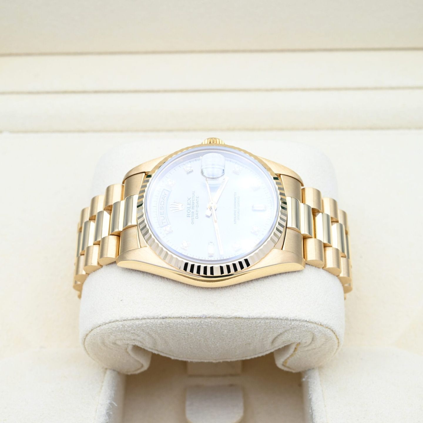 Rolex Day-Date 36 18238 (1991) - Grey dial 36 mm Yellow Gold case (3/8)