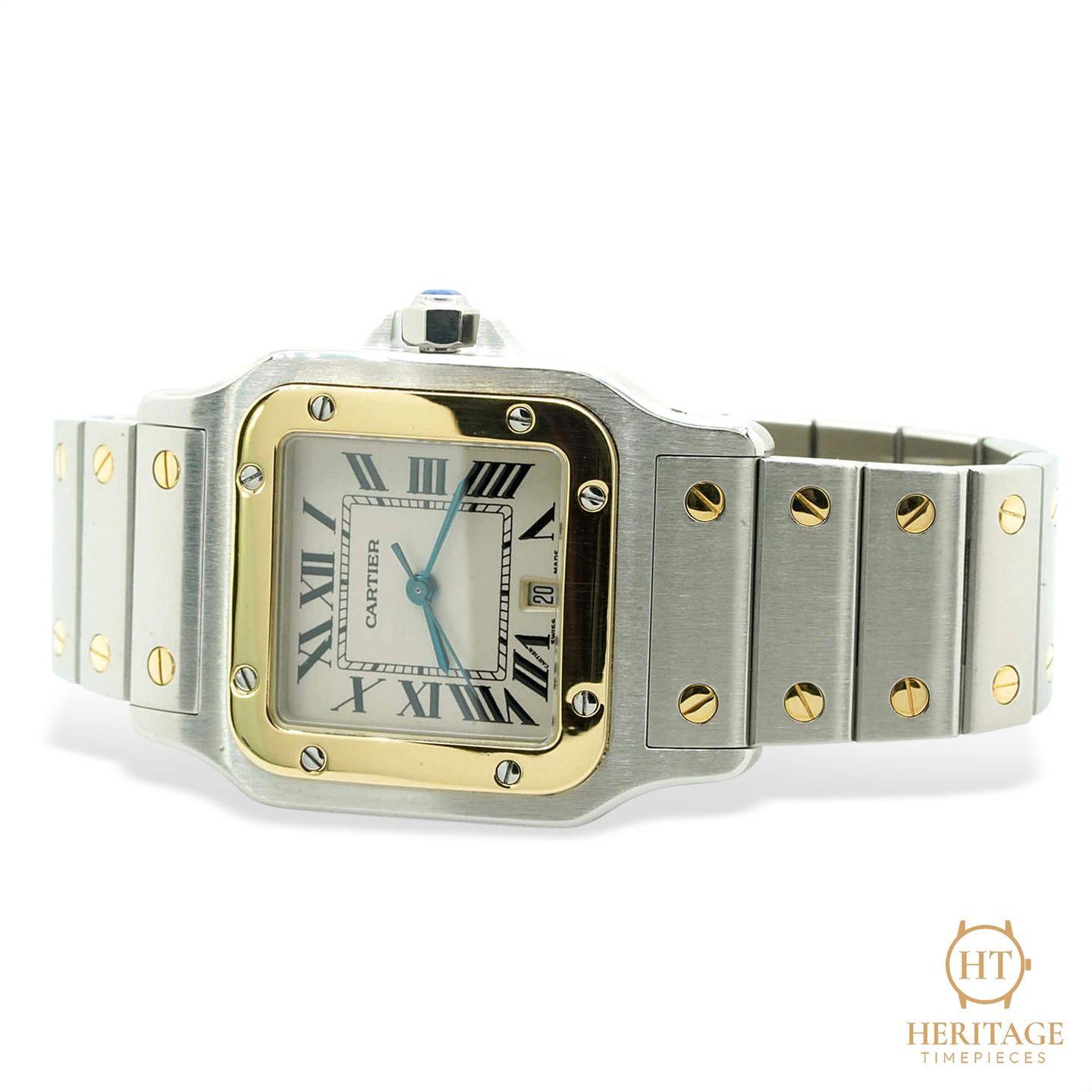 Cartier Santos Galbée W20011C4 (2000) - Silver dial 29 mm Gold/Steel case (4/8)