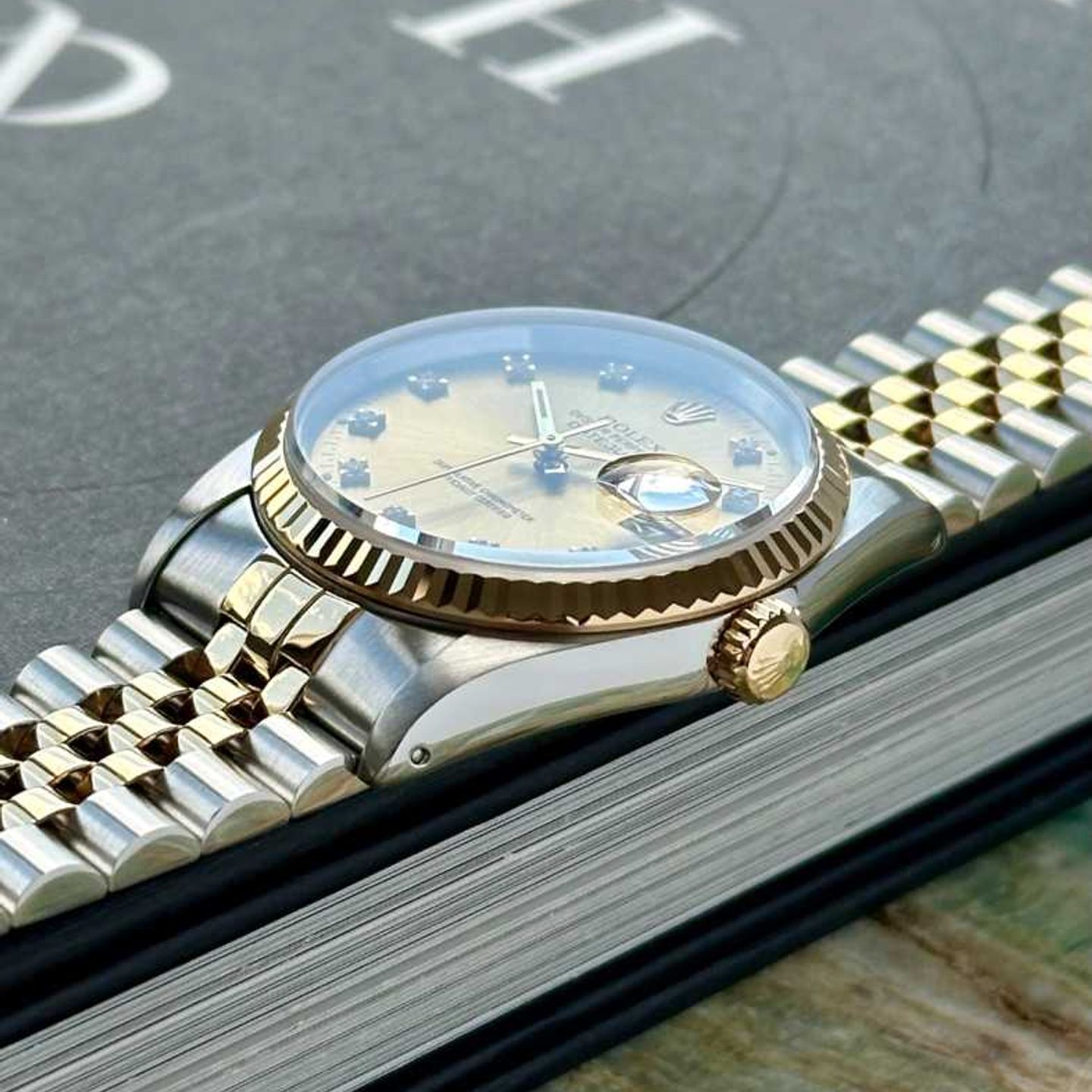 Rolex Datejust 36 16233 (1988) - Goud wijzerplaat 36mm Goud/Staal (7/8)