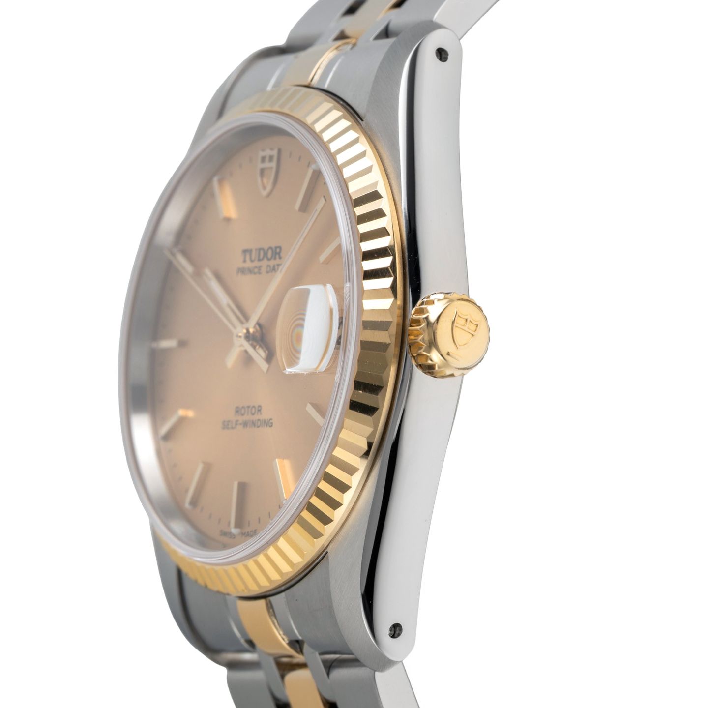 Tudor Prince Date 74033 (Onbekend (willekeurig serienummer)) - Champagne wijzerplaat 34mm Goud/Staal (6/8)