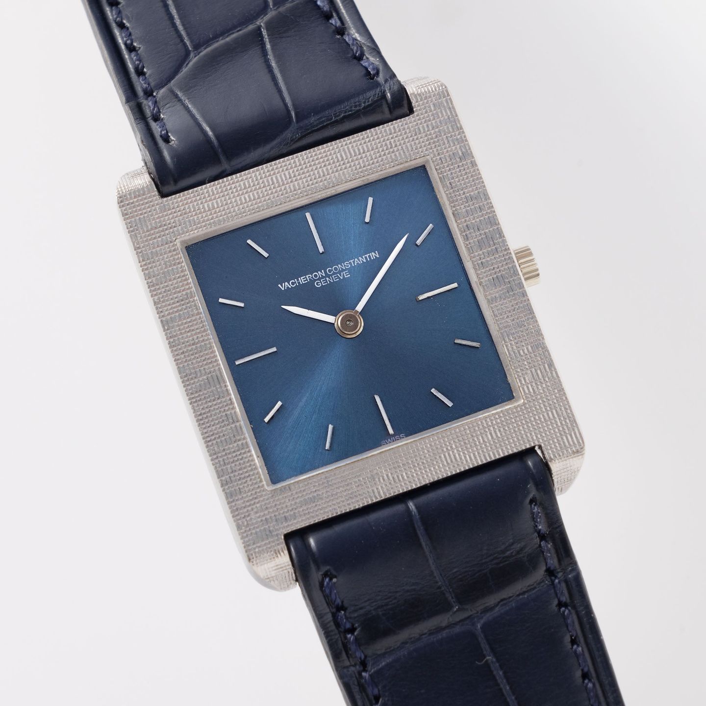 Vacheron Constantin Vintage 6840 (1960) - Blue dial 26 mm White Gold case (3/8)