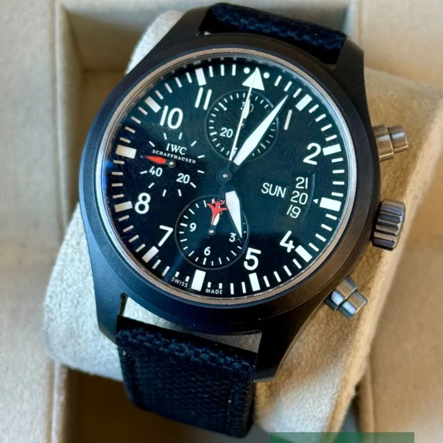 IWC Pilot IW378901 (Onbekend (willekeurig serienummer)) - Zwart wijzerplaat 44mm Keramiek (3/7)