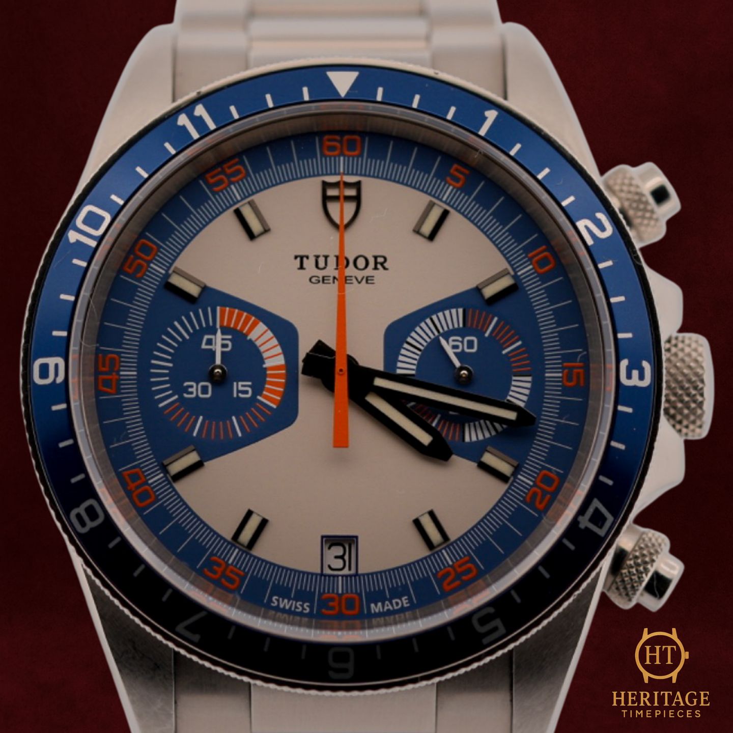 Tudor Heritage Chrono Blue 70330B (2019) - Multi-colour dial 42 mm Steel case (1/8)