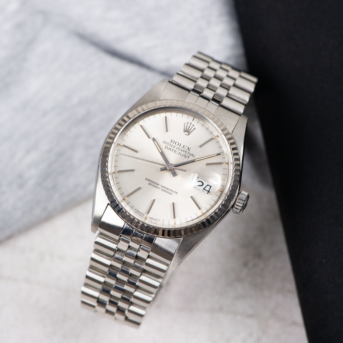 Rolex Datejust 36 16014 (1985) - Zilver wijzerplaat 36mm Staal (1/8)