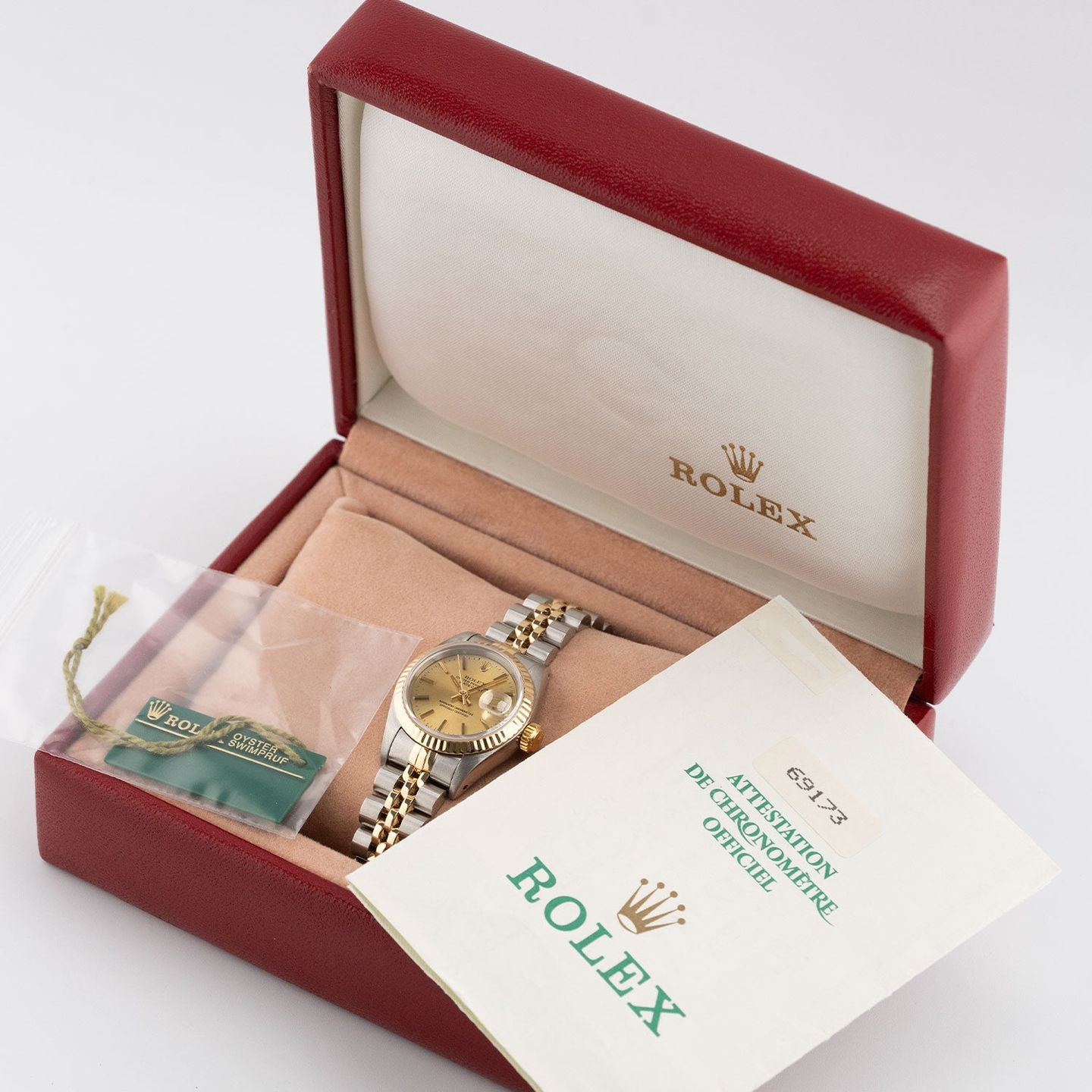 Rolex Lady-Datejust 69173 (Unknown (random serial)) - Champagne dial 26 mm Gold/Steel case (5/5)