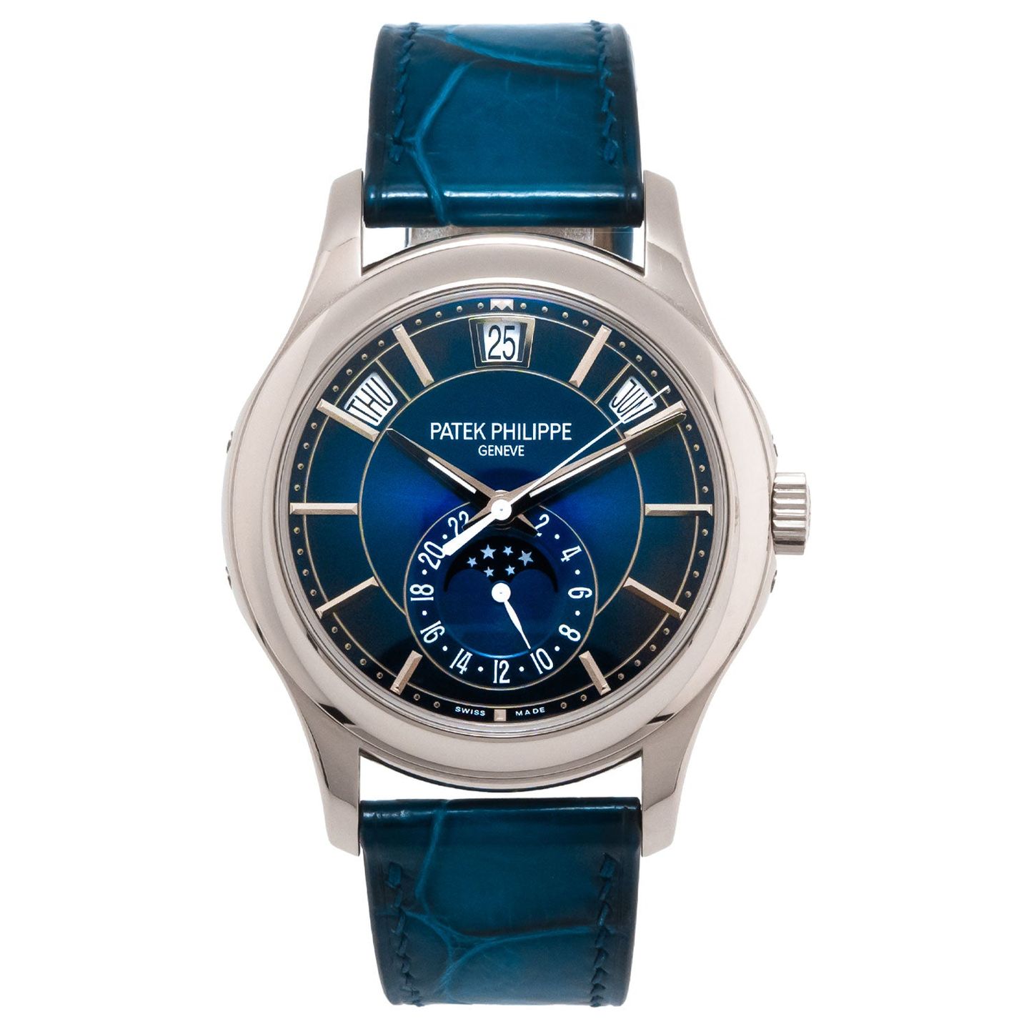 Patek Philippe Annual Calendar 5205G-013 (2019) - Blauw wijzerplaat 40mm Witgoud (1/7)