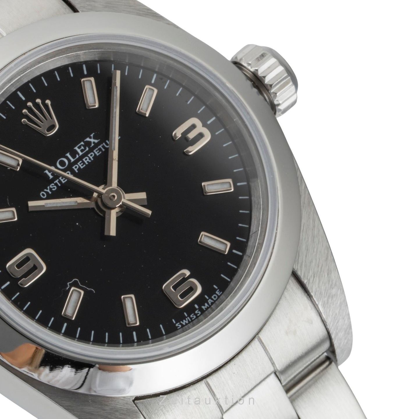 Rolex Oyster Perpetual 76080 (2006) - Black dial 26 mm Steel case (1/8)