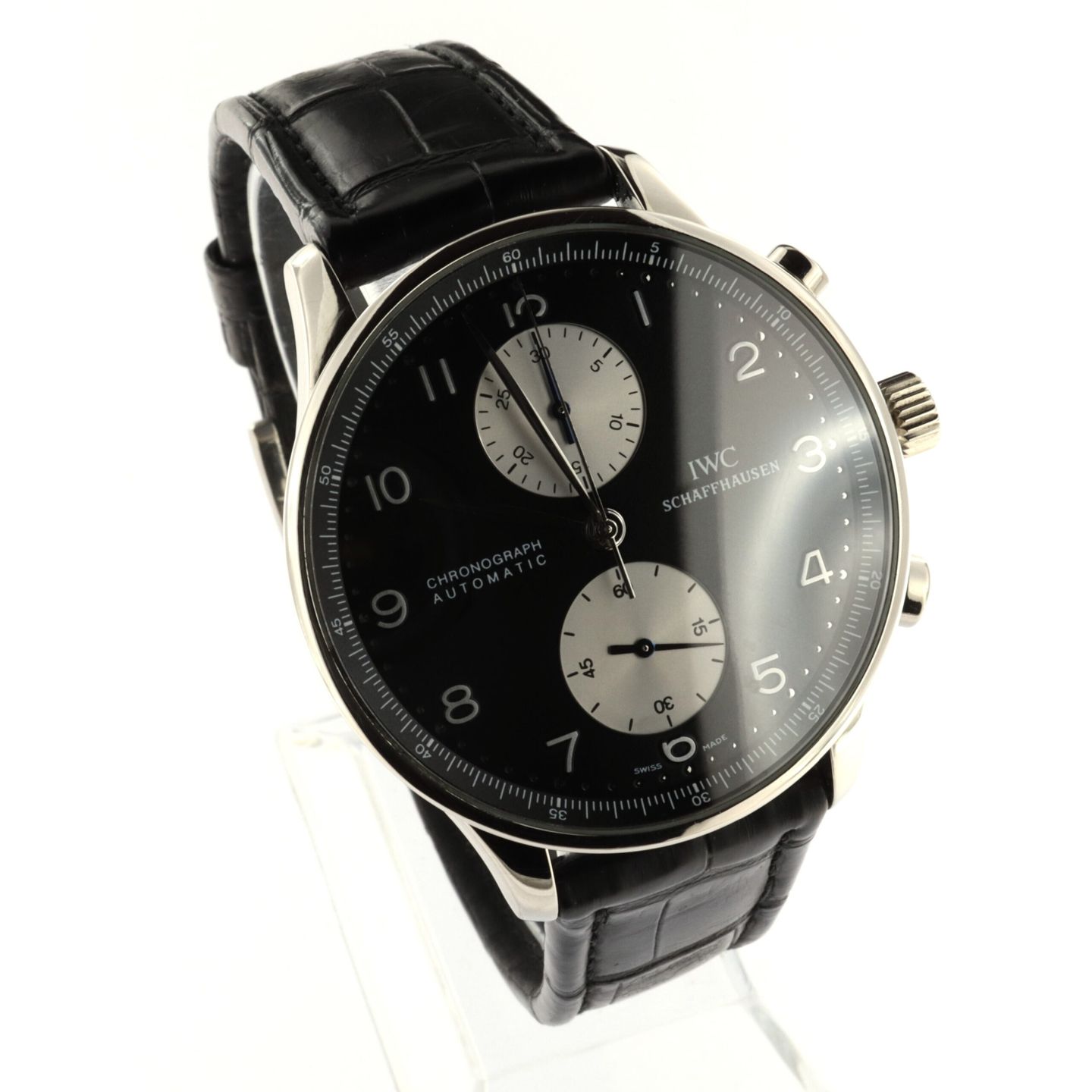 IWC Portuguese Chronograph IW3714 (Unknown (random serial)) - Black dial 41 mm White Gold case (3/6)