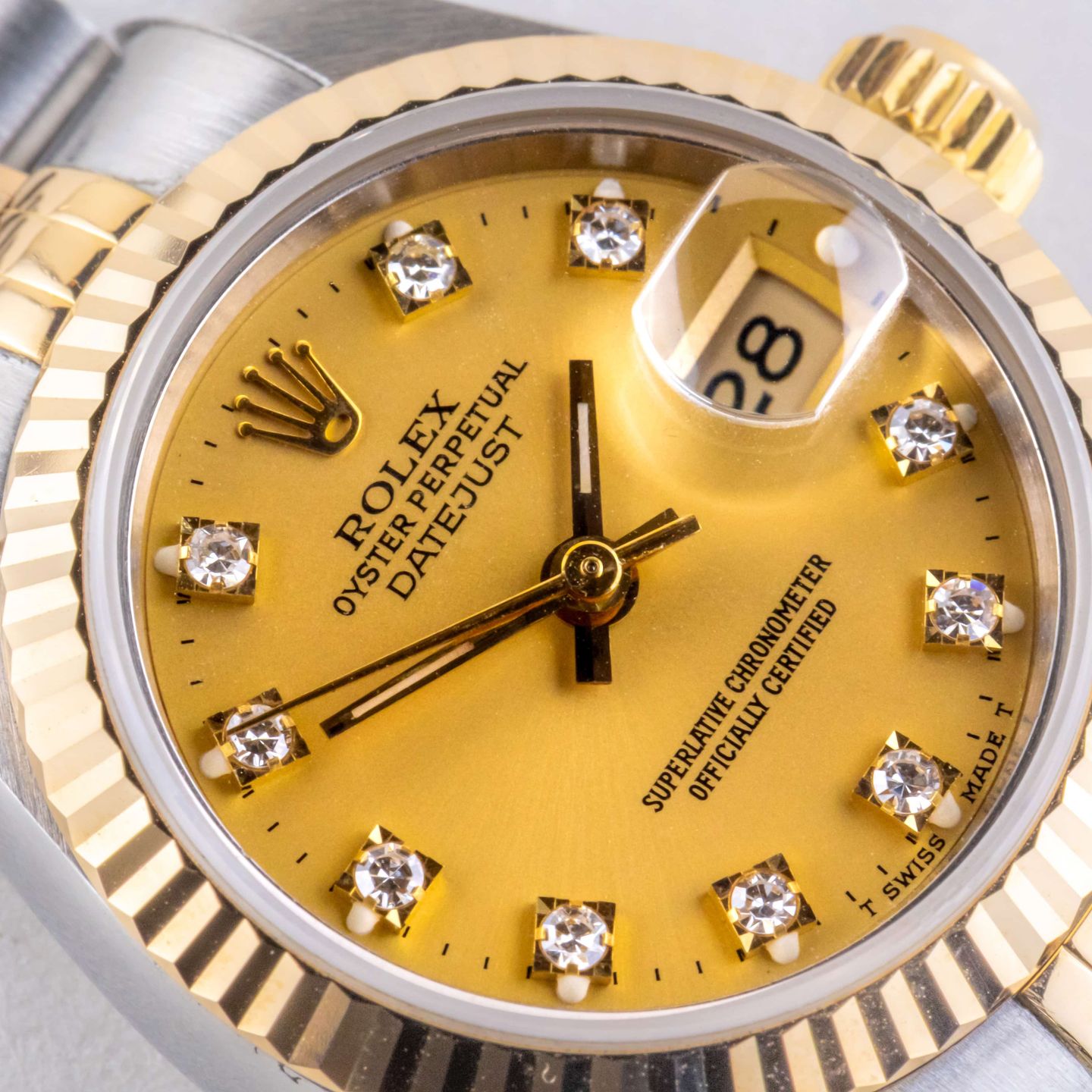Rolex Lady-Datejust 69173 (1993) - Champagne dial 26 mm Gold/Steel case (2/8)