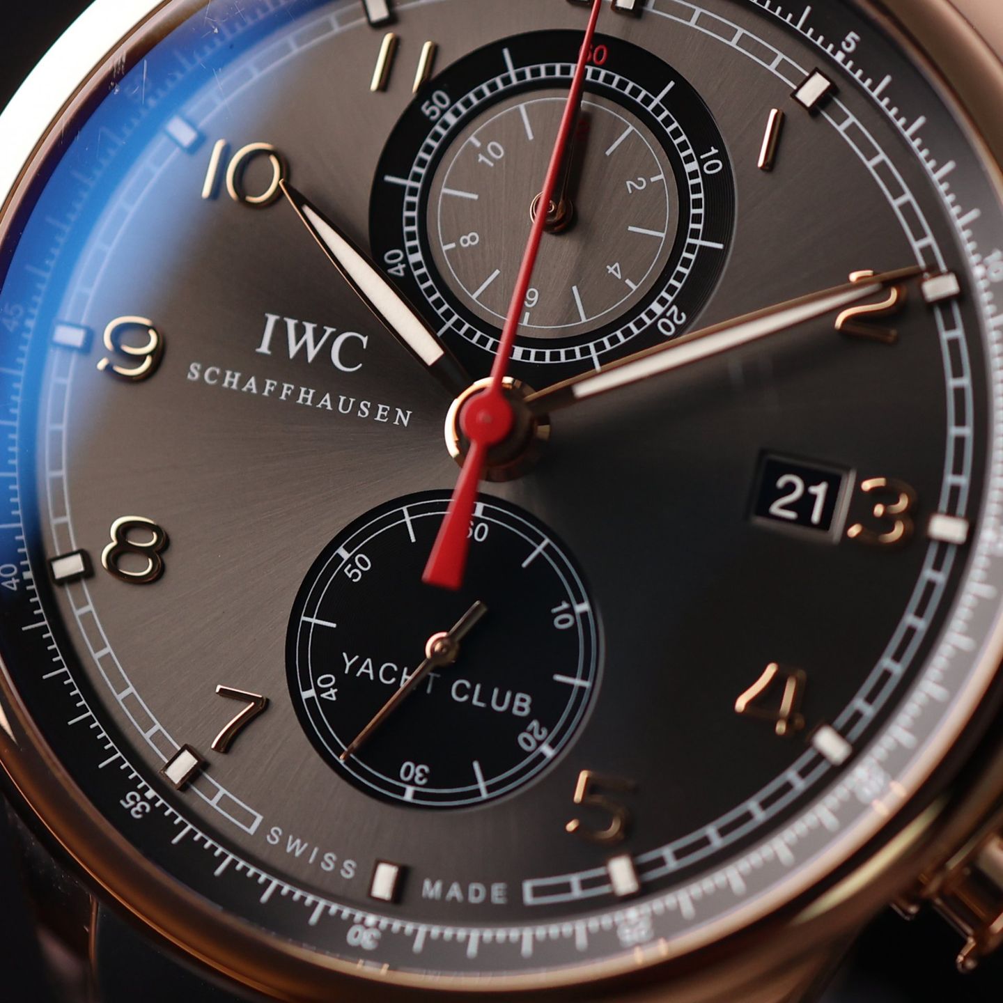 IWC Portuguese Yacht Club Chronograph IW390209 (2014) - Grey dial 45 mm Red Gold case (5/6)