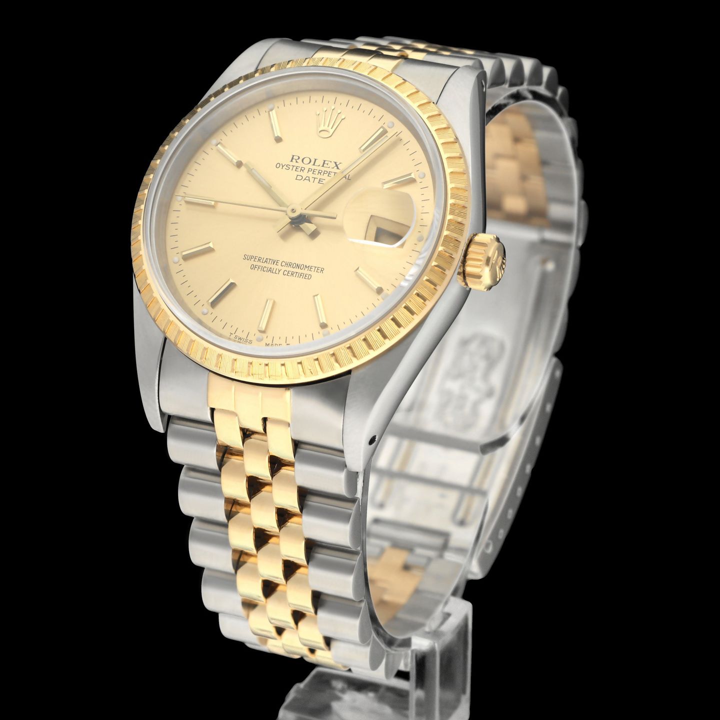 Rolex Oyster Perpetual Date 15223 (1989) - 34mm Goud/Staal (2/8)