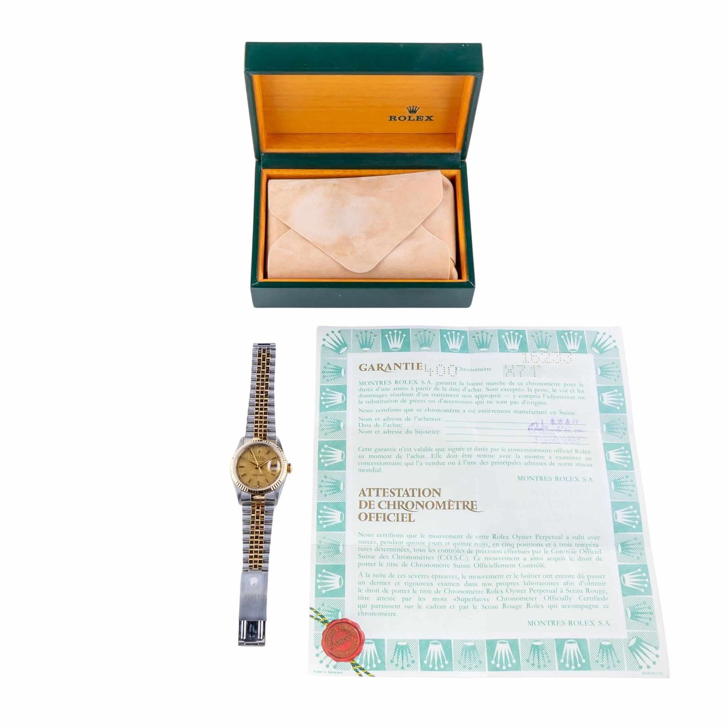Rolex Datejust 36 16233 (1991) - Champagne dial 36 mm Gold/Steel case (8/8)