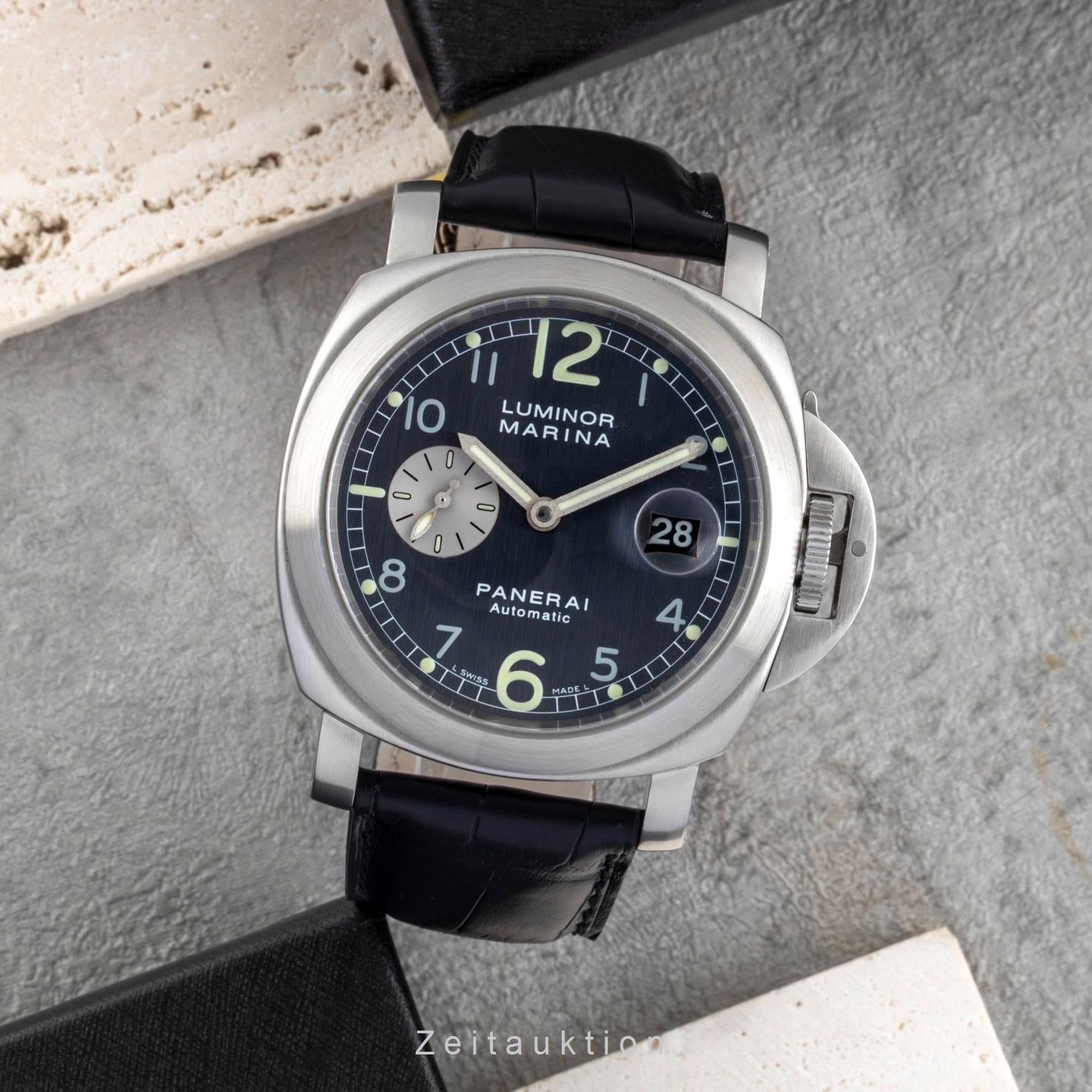 Panerai Luminor Marina Automatic PAM00086 (Onbekend (willekeurig serienummer)) - Blauw wijzerplaat 44mm Staal (3/8)