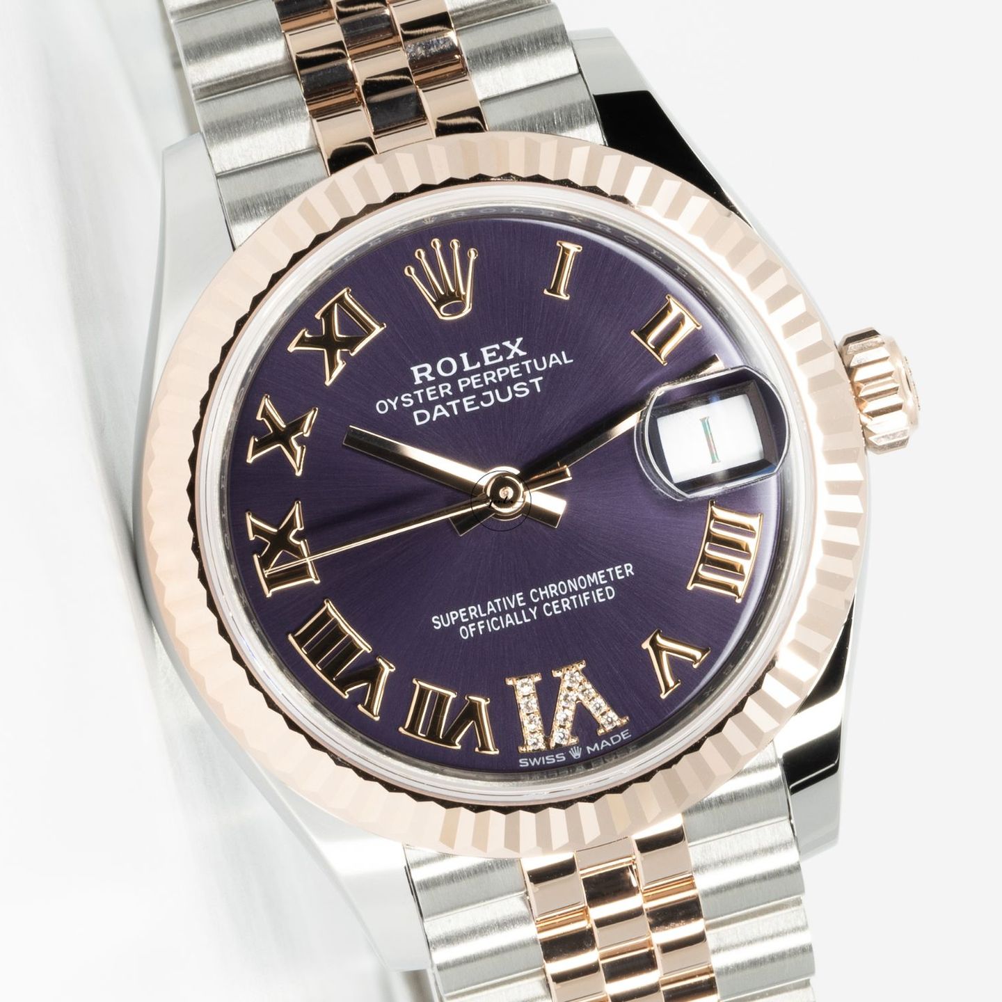 Rolex Datejust 31 278271 (2022) - Purple dial 31 mm Steel case (1/8)