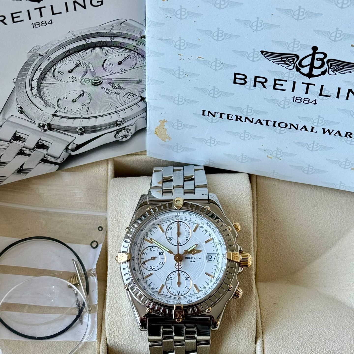 Breitling Chronomat B13050.1 (1994) - White dial 39 mm Steel case (7/7)