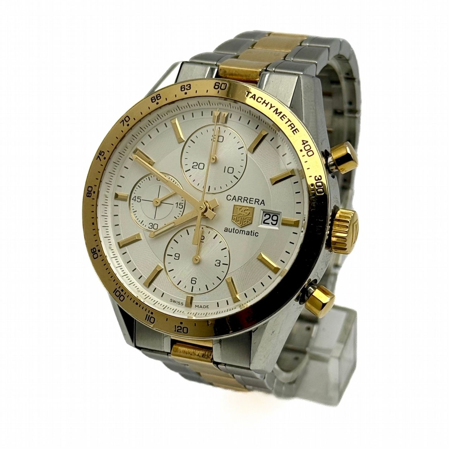TAG Heuer Carrera Calibre 16 CV2050.BD0789 (Onbekend (willekeurig serienummer)) - Zilver wijzerplaat 41mm Goud/Staal (1/8)