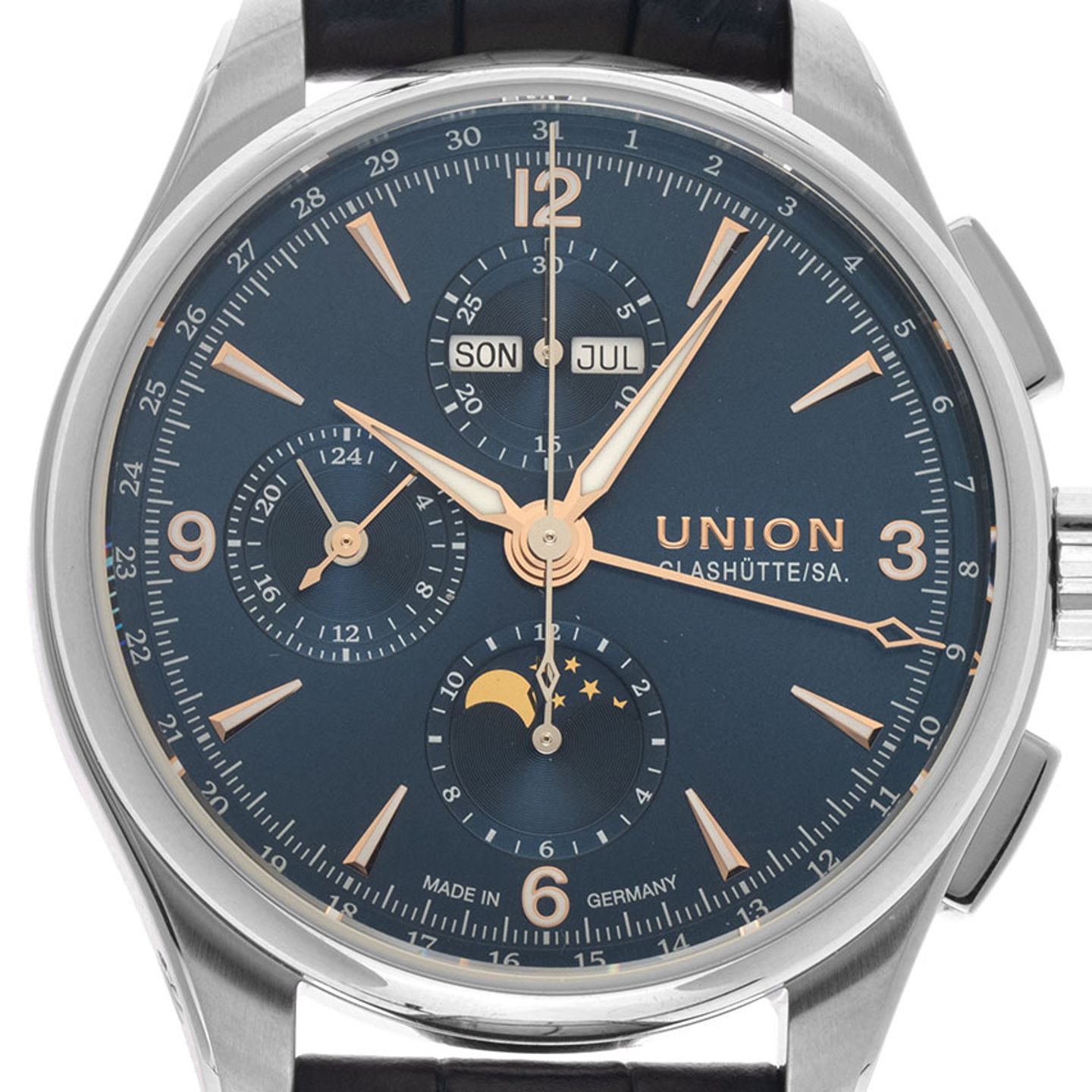 Union Glashütte Belisar Chronograph D014.425.16.047.01 (2026) - Blue dial 42 mm Steel case (1/8)