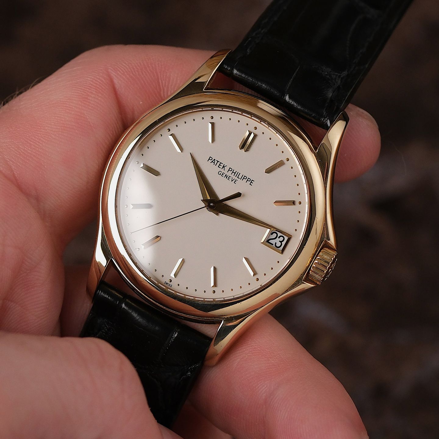 Patek Philippe Calatrava 5127J (Onbekend (willekeurig serienummer)) - Zilver wijzerplaat 38mm Geelgoud (1/5)