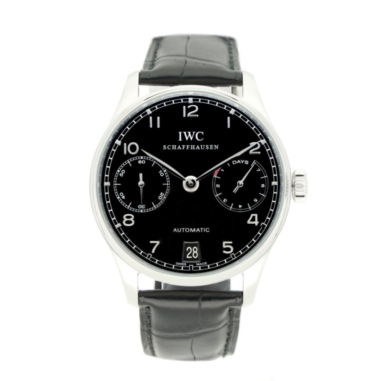 IWC Portuguese Automatic IW5001 (2008) - Black dial 42 mm Steel case (1/5)
