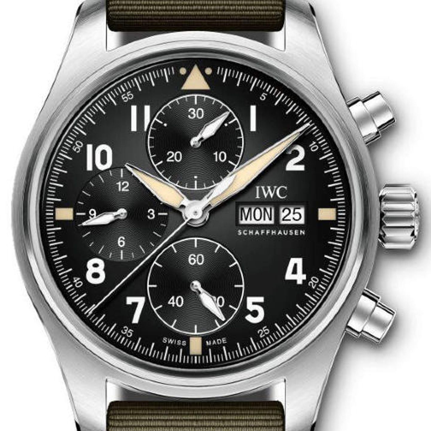 IWC Pilot Spitfire Chronograph IW387901 (2026) - Zwart wijzerplaat 41mm Staal (1/1)