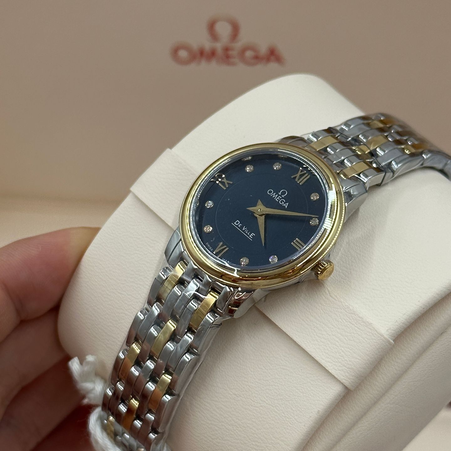 Omega De Ville Prestige 424.20.27.60.53.002 (2023) - Blauw wijzerplaat 27mm Staal (4/8)