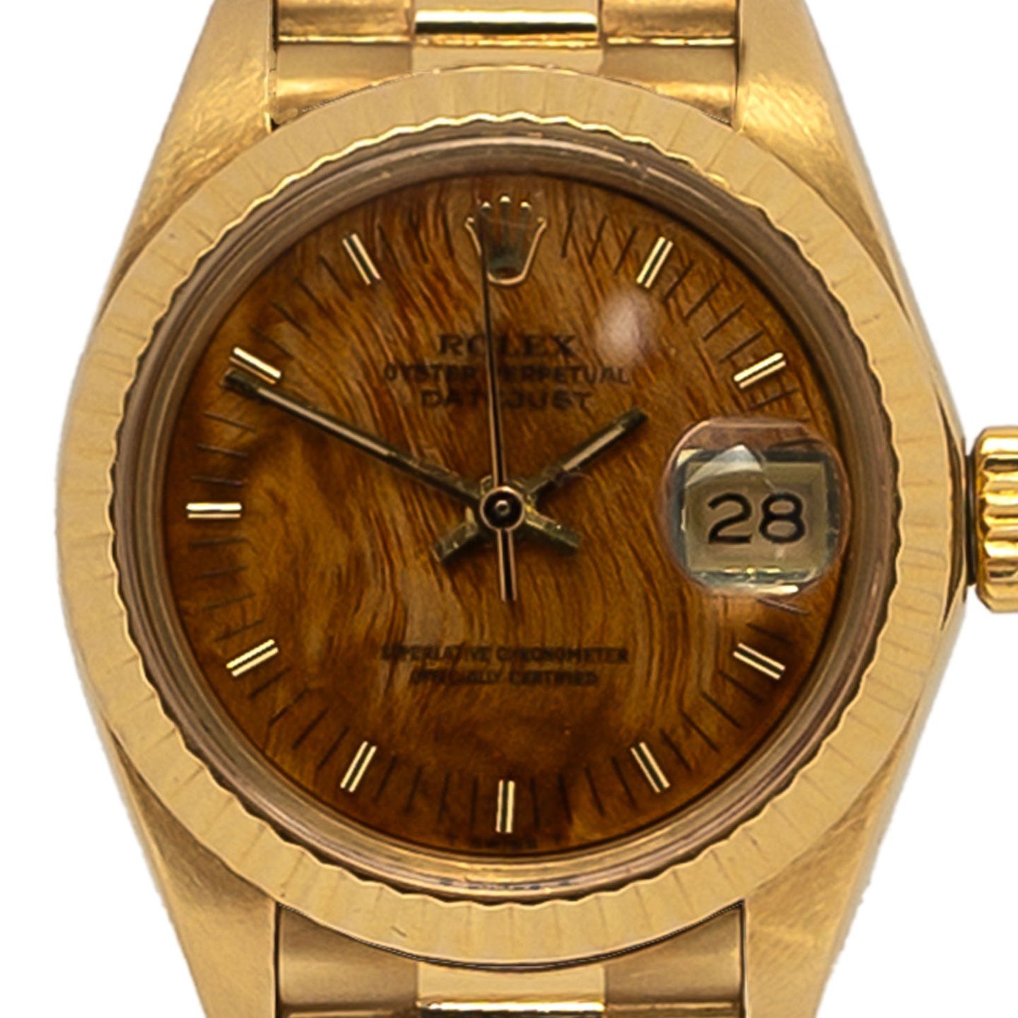 Rolex Lady-Datejust 6917 (1980) - Brown dial 26 mm Yellow Gold case (2/4)