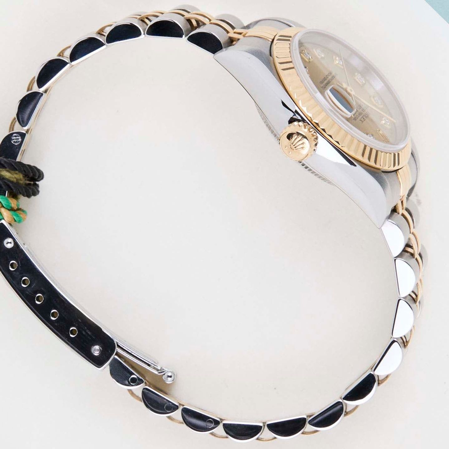 Rolex Lady-Datejust 69173 (1996) - Champagne wijzerplaat 26mm Goud/Staal (7/8)