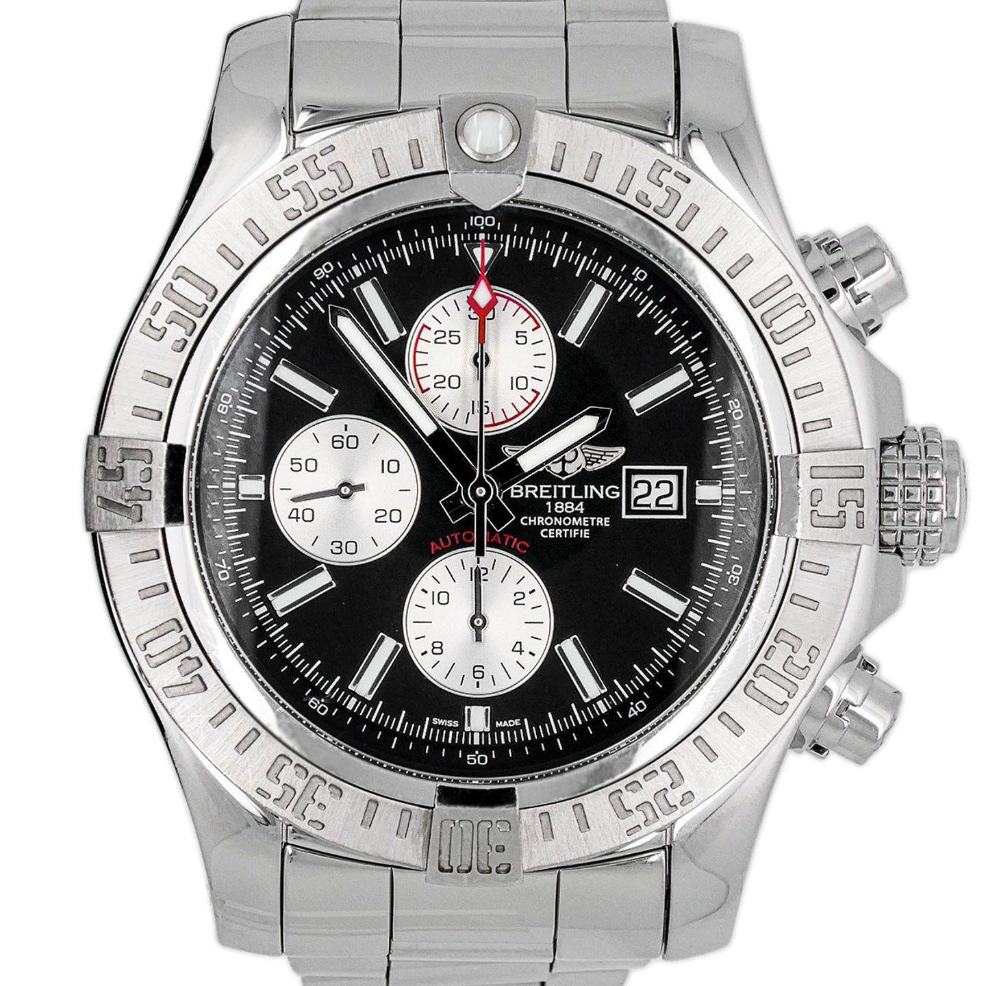 Breitling Super Avenger II A1337111/BC29 (2014) - Black dial 48 mm Steel case (2/12)