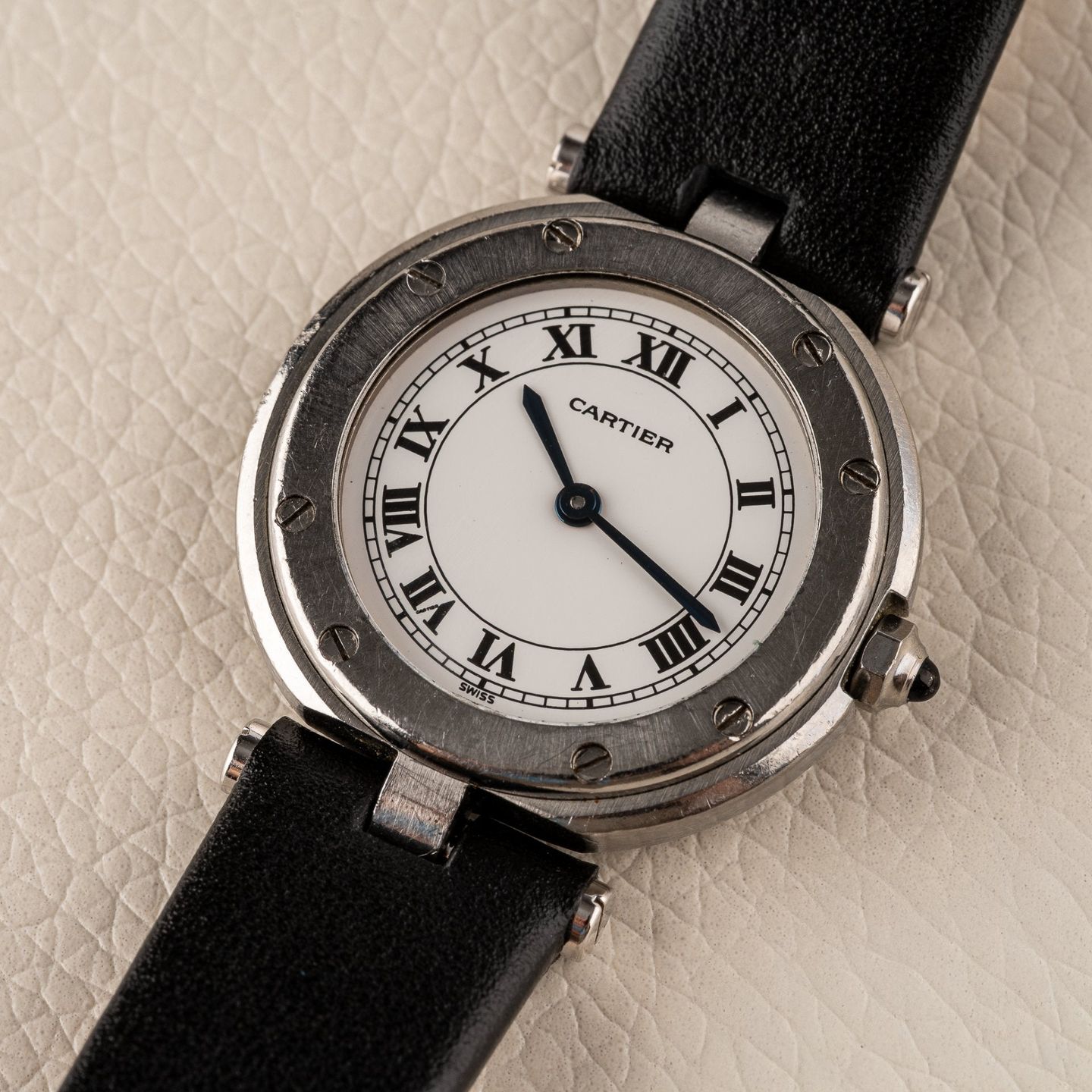 Cartier Santos 8192 (Unknown (random serial)) - Black dial 33 mm Steel case (5/8)