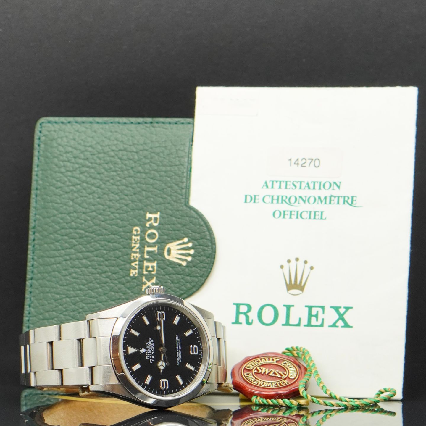 Rolex Explorer 14270 (1999) - Zwart wijzerplaat 36mm Staal (5/7)