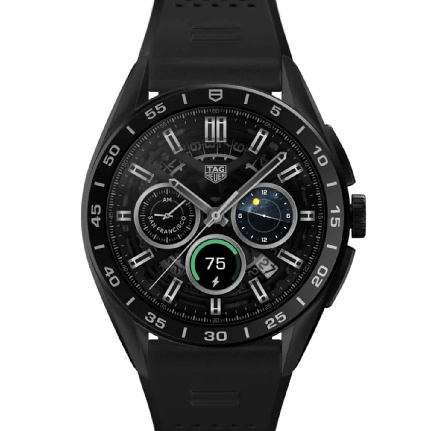 TAG Heuer Connected SBR8A80.BT6261 (2024) - Zwart wijzerplaat 45mm Titanium (1/3)