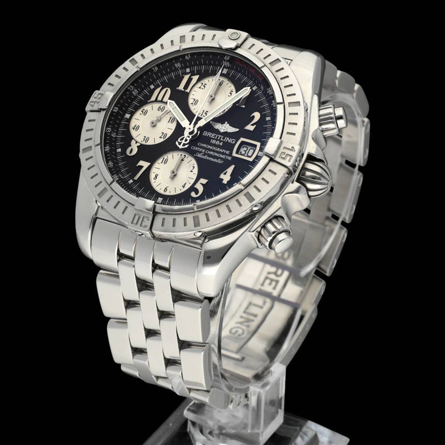 Breitling Chronomat Evolution A13356 (2005) - Zwart wijzerplaat 44mm Staal (2/7)