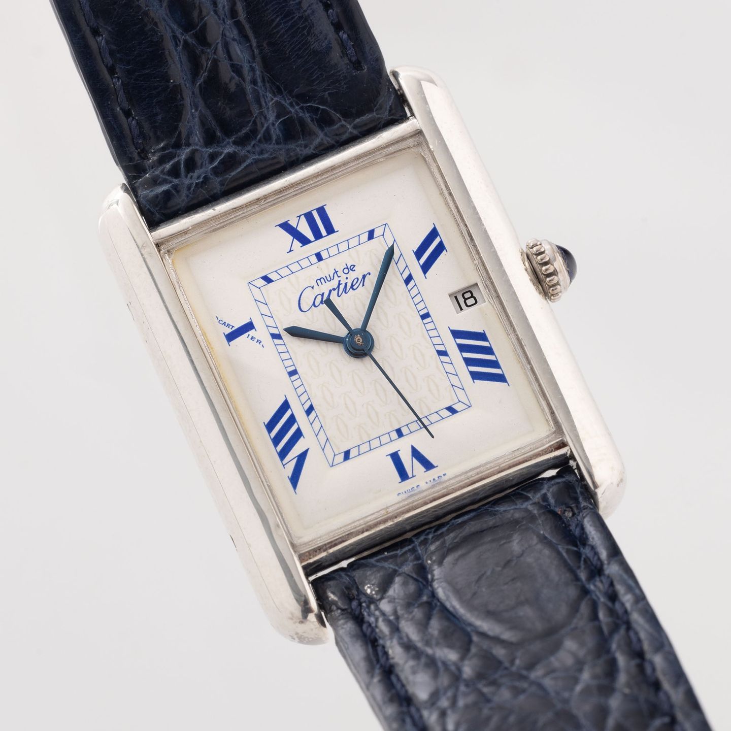 Cartier Tank 2414 (1990) - White dial 26 mm Silver case (3/7)