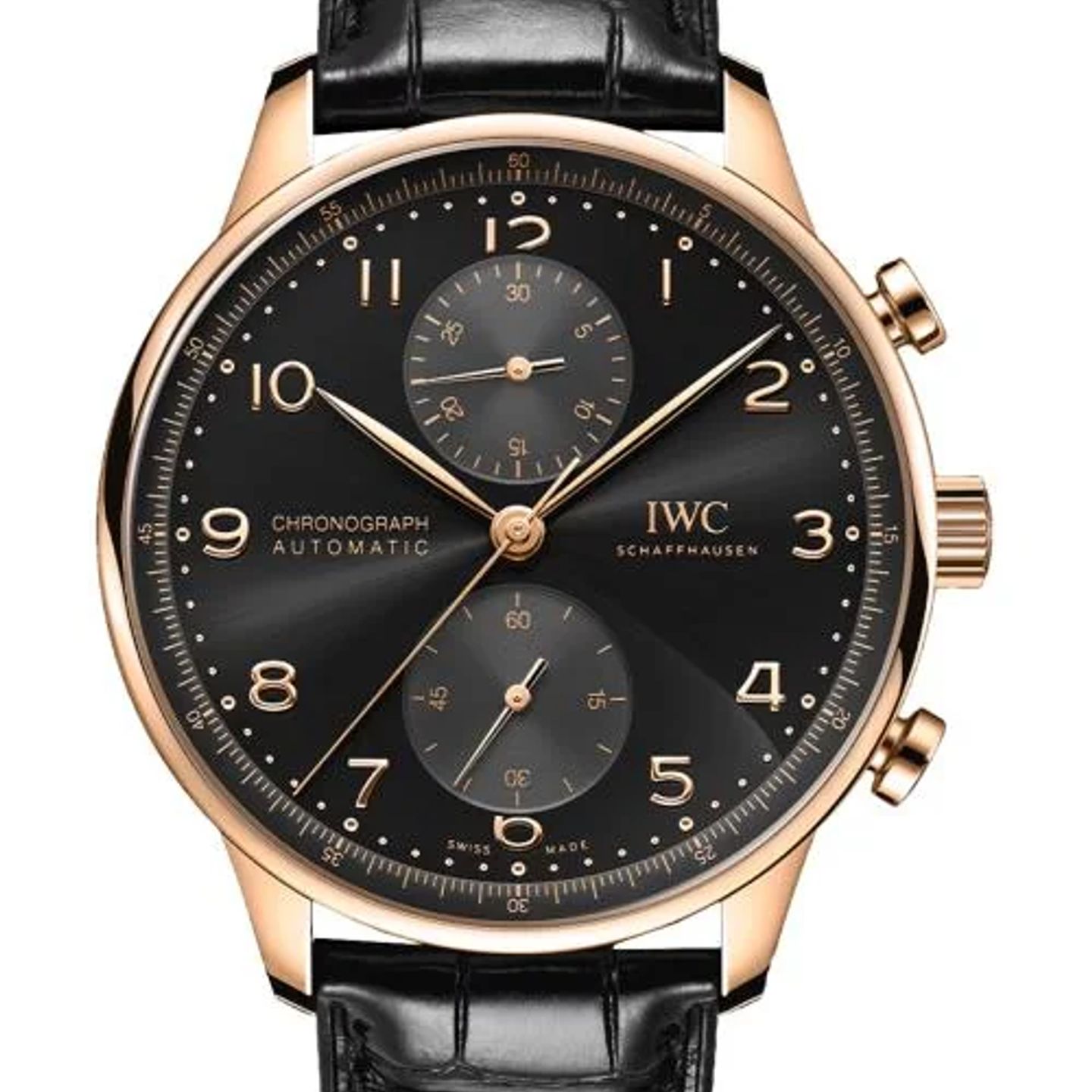 IWC Portuguese Chronograph IW371625 (2026) - Black dial 41 mm Rose Gold case (1/1)