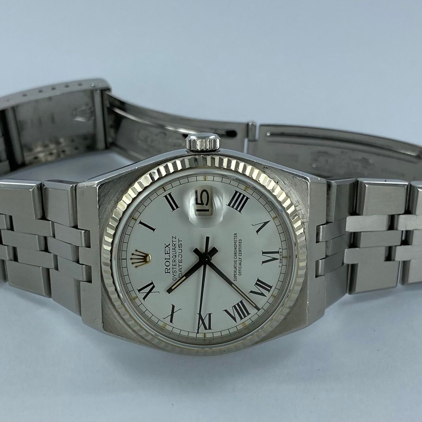 Rolex Datejust Oysterquartz - (Unknown (random serial)) - White dial 36 mm Steel case (1/5)