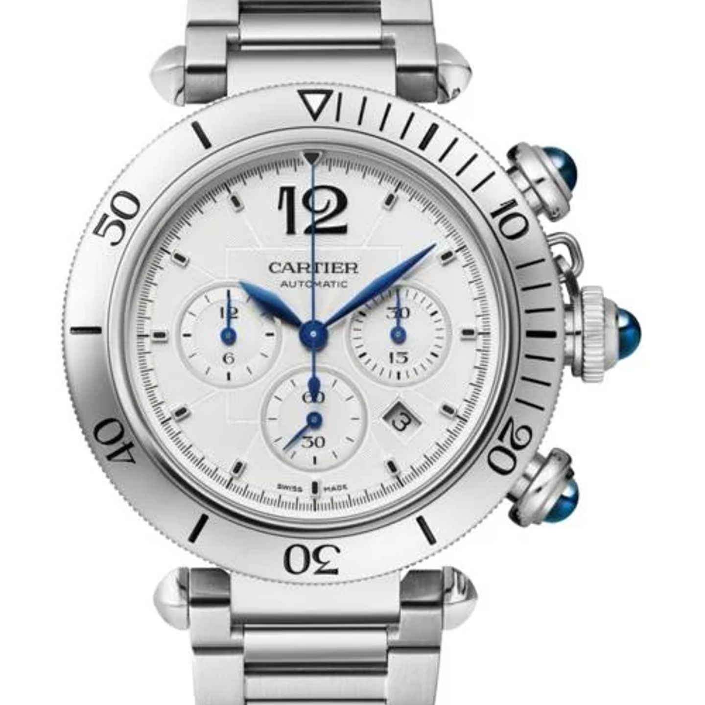 Cartier Pasha WSPA0018 (2026) - Zilver wijzerplaat 42mm Staal (1/1)