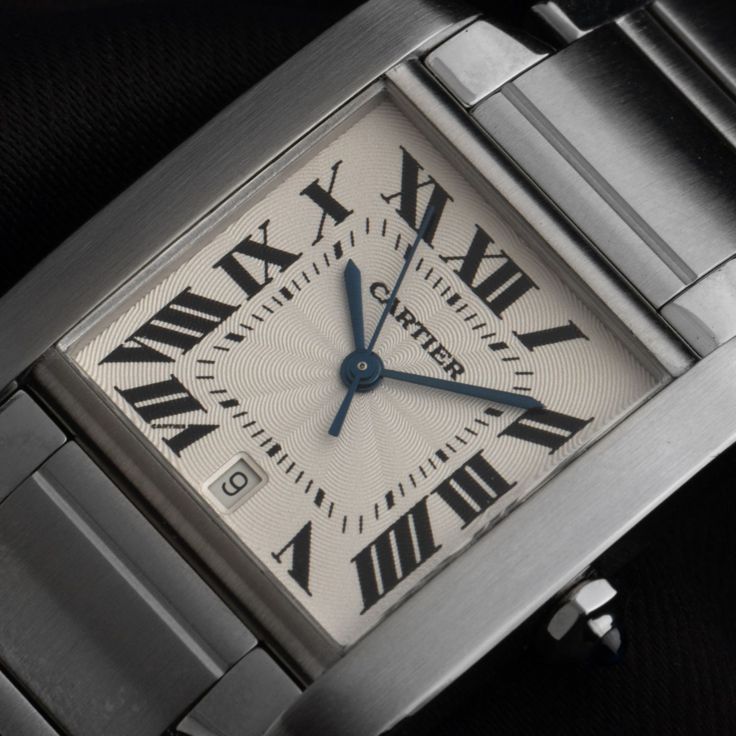 Cartier Tank Française 2302 (2000) - Silver dial 28 mm Steel case (3/8)