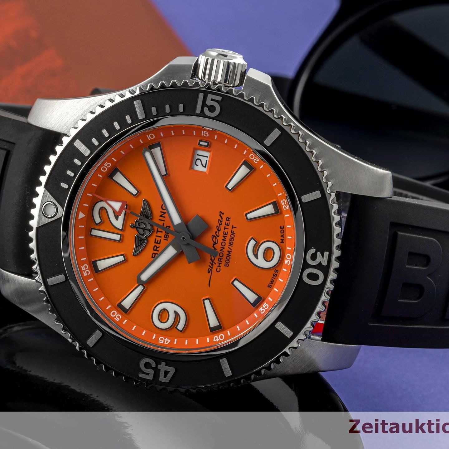 Breitling Superocean 42 A17366D7101A1 (2020) - Orange dial 42 mm Steel case (1/8)