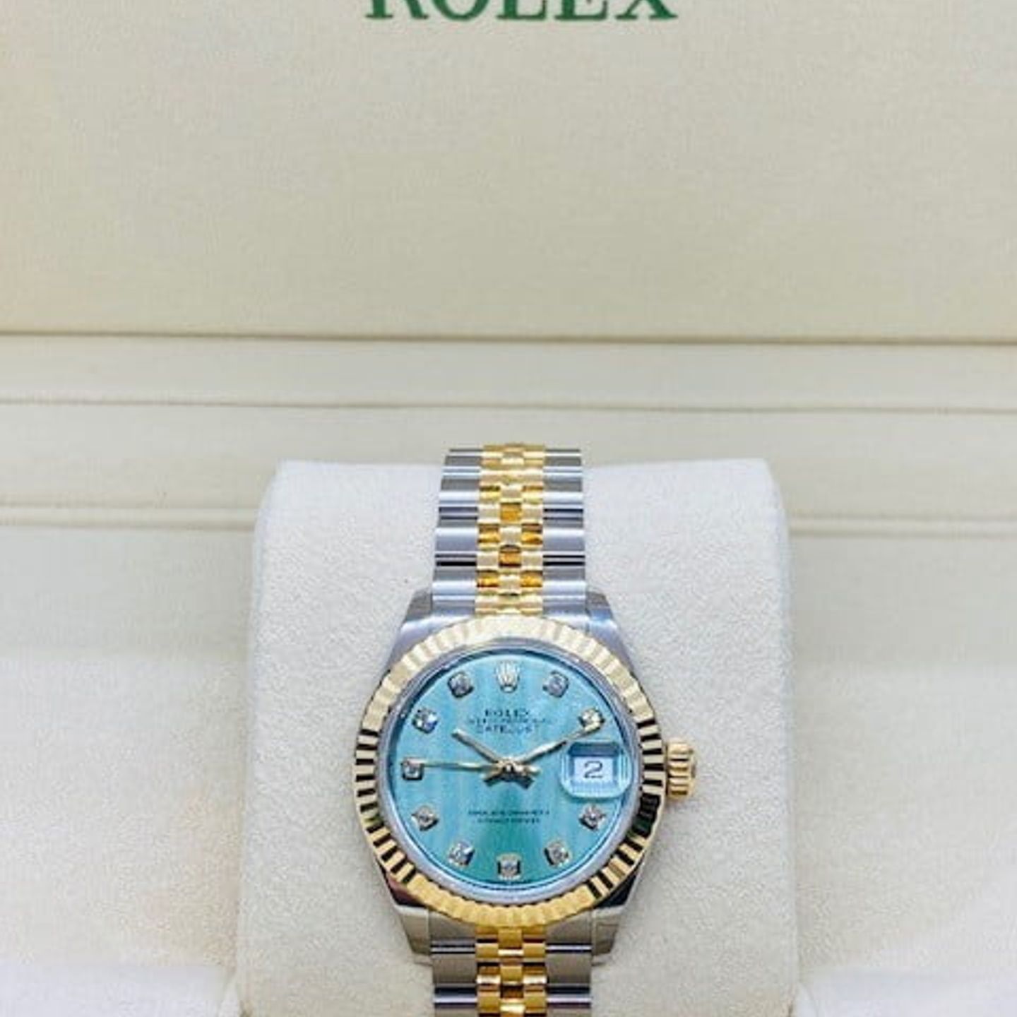Rolex Lady-Datejust 279173 (2021) - Green dial 28 mm Gold/Steel case (5/8)