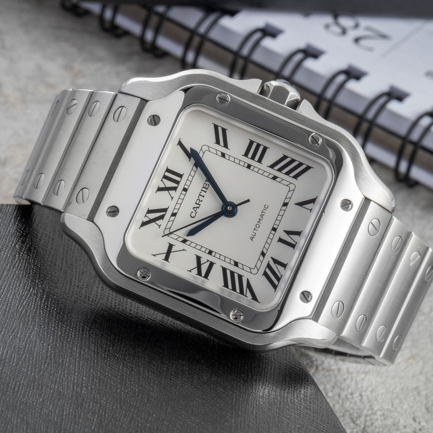 Cartier Santos WSSA0010 (Onbekend (willekeurig serienummer)) - Zilver wijzerplaat 35mm Staal (2/8)