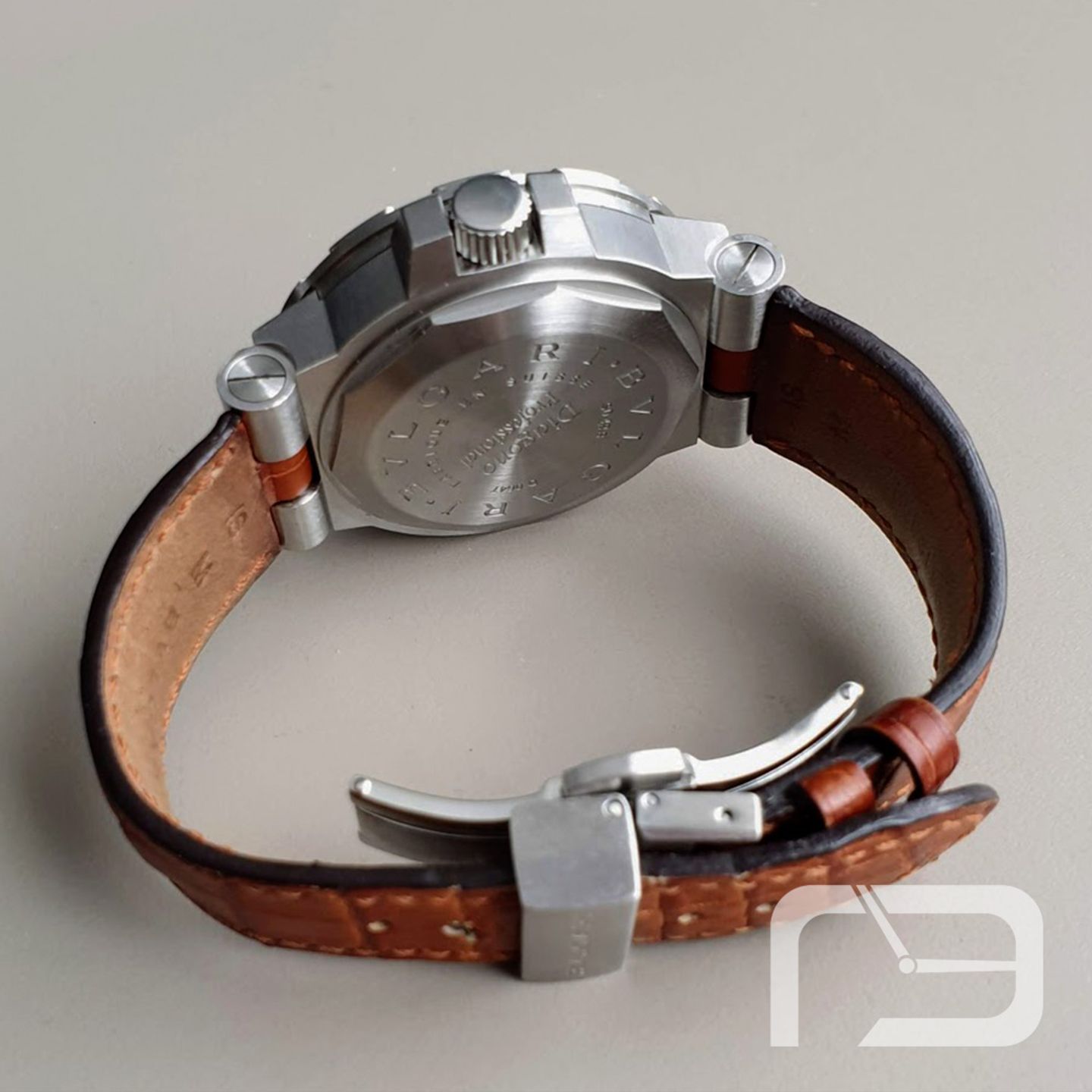 Bulgari Diagono SD 42 S (Onbekend (willekeurig serienummer)) - Zwart wijzerplaat 42mm Staal (7/8)