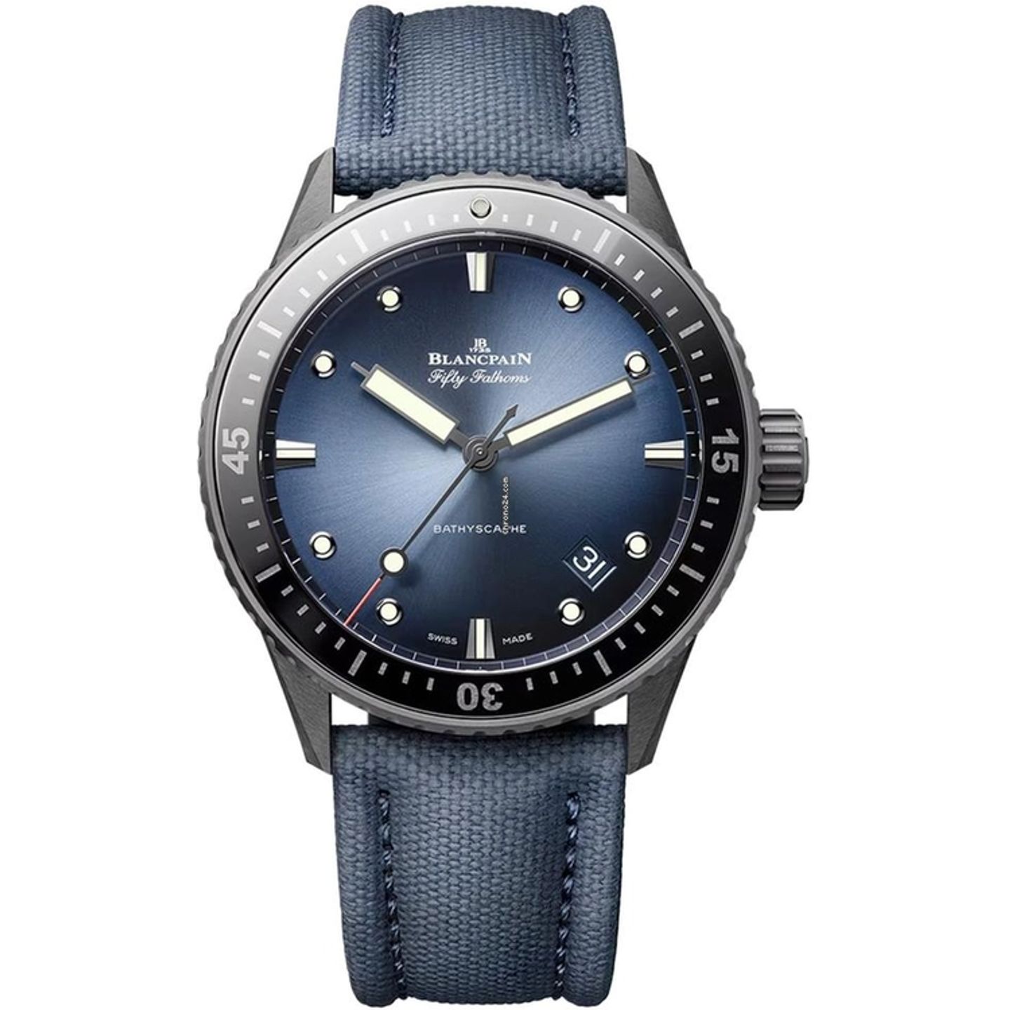 Blancpain Fifty Fathoms Bathyscaphe 5000A-0140-O52A (2026) - Blauw wijzerplaat Keramiek (1/1)