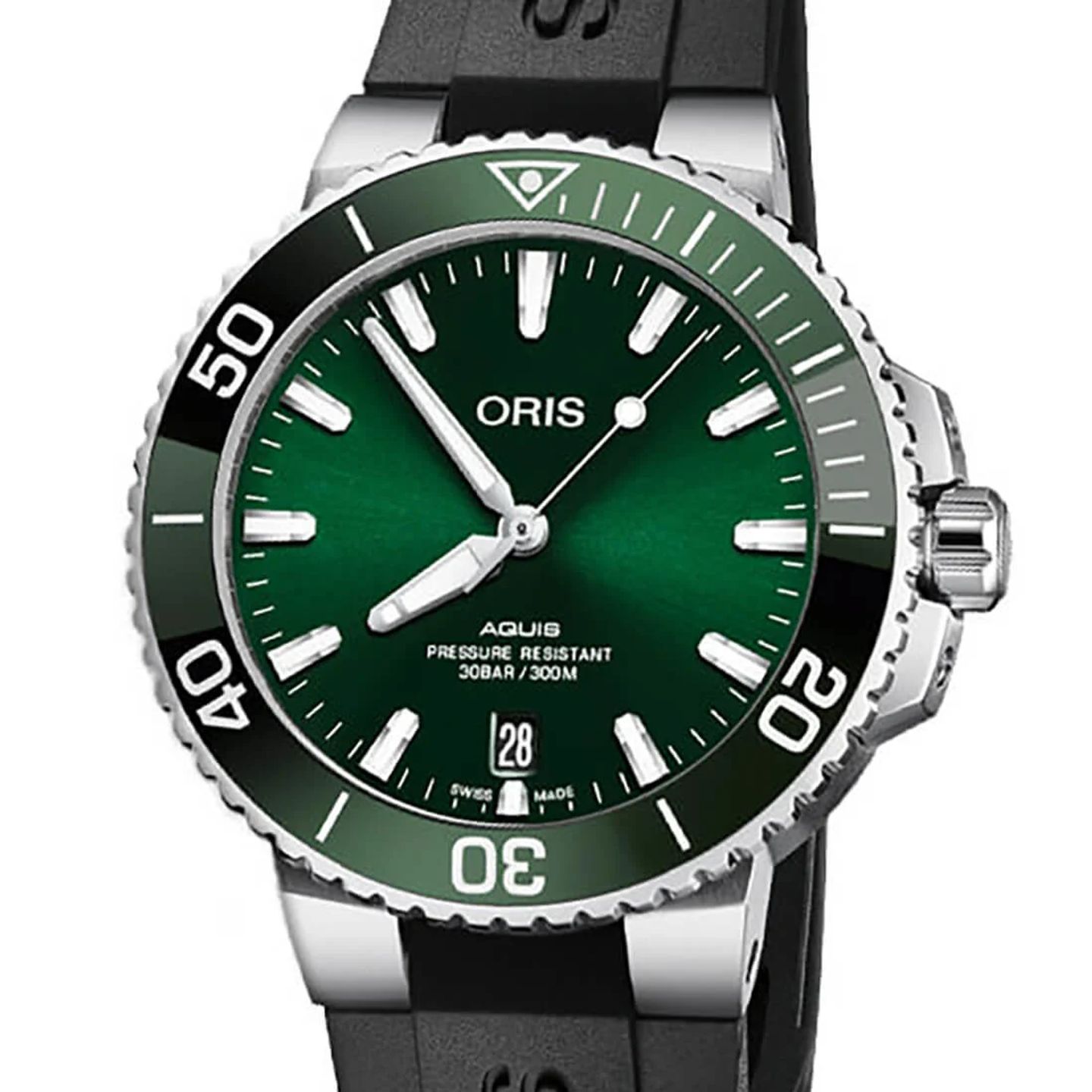 Oris Aquis Date 01 733 7732 4157-07 4 21 64FC (2023) - Green dial 40 mm Steel case (2/3)