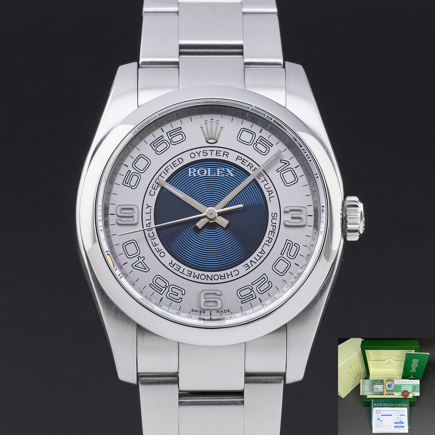 Rolex Oyster Perpetual 36 116000 (2010) - Blue dial 36 mm Steel case (1/8)